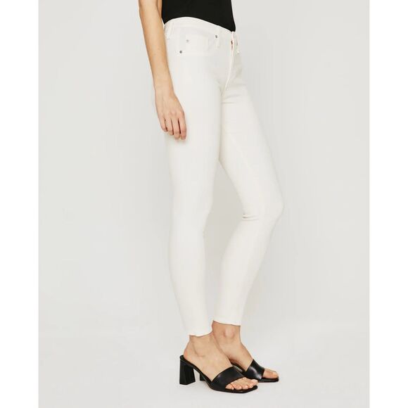 NWT AG Jeans Farrah Ankle Seamless Mid Rise Skinny Ankle Jeans in Ivory Dust 25 - Picture 3 of 16